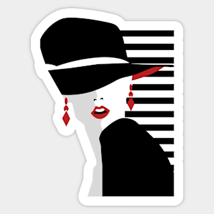 Mysterious young woman Sticker